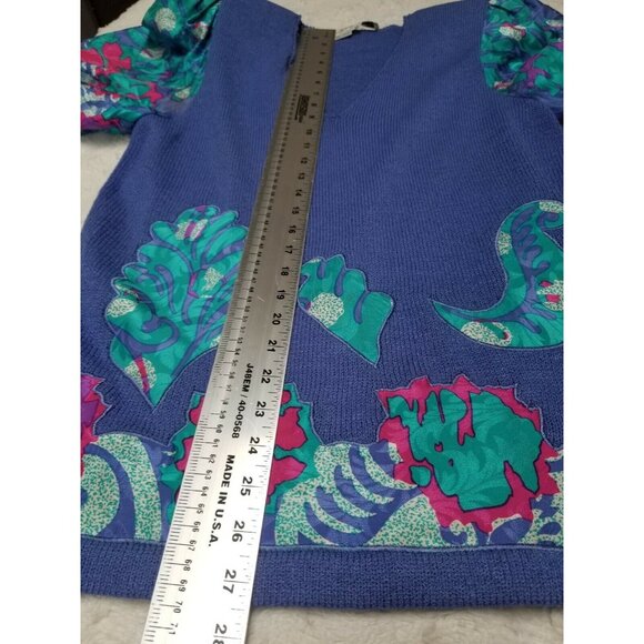 Vintage Anne Crimmins for UMI Collections Sweater Blue Skirt Set Sz Medium / 10 - Picture 7 of 12